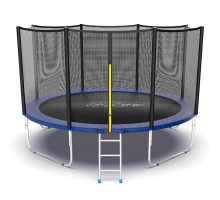 Батут с внешней сеткой и лестницей EVO JUMP External 12FT (Blue), диаметр 12FT (синий)