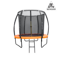 Батут DFC KENGOO II 8FT внутр.сетка, лестница, оранж/черн (244см)