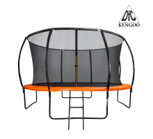 Батут DFC KENGOO II 12FT внутр.сетка, лестница, оранж/черн (366см) (два короба)