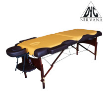 Массажный стол DFC NIRVANA, Relax, дерев. коричн.ножки, цвет горчичный с коричневым