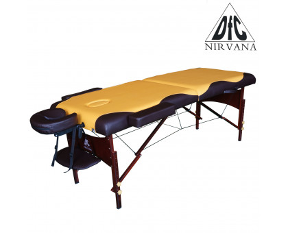 Массажный стол DFC NIRVANA, Relax, дерев. коричн.ножки, цвет горчичный с коричневым