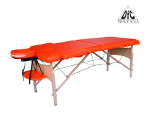 Массажный стол DFC NIRVANA, Relax, дерев. ножки, цвет оранжевый (Orange)
